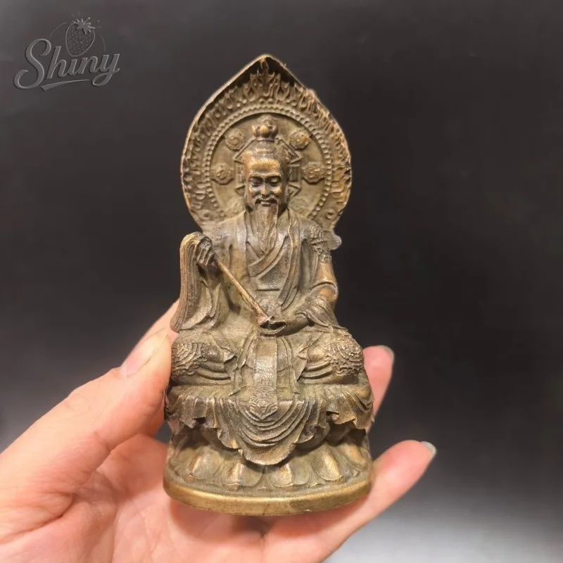 Old Antique San Qing Statues Set (3pcs)  Taoist Three Pure Ones Deity Ornament Feng Shui Sculptures Home Office Desk Decor Gift