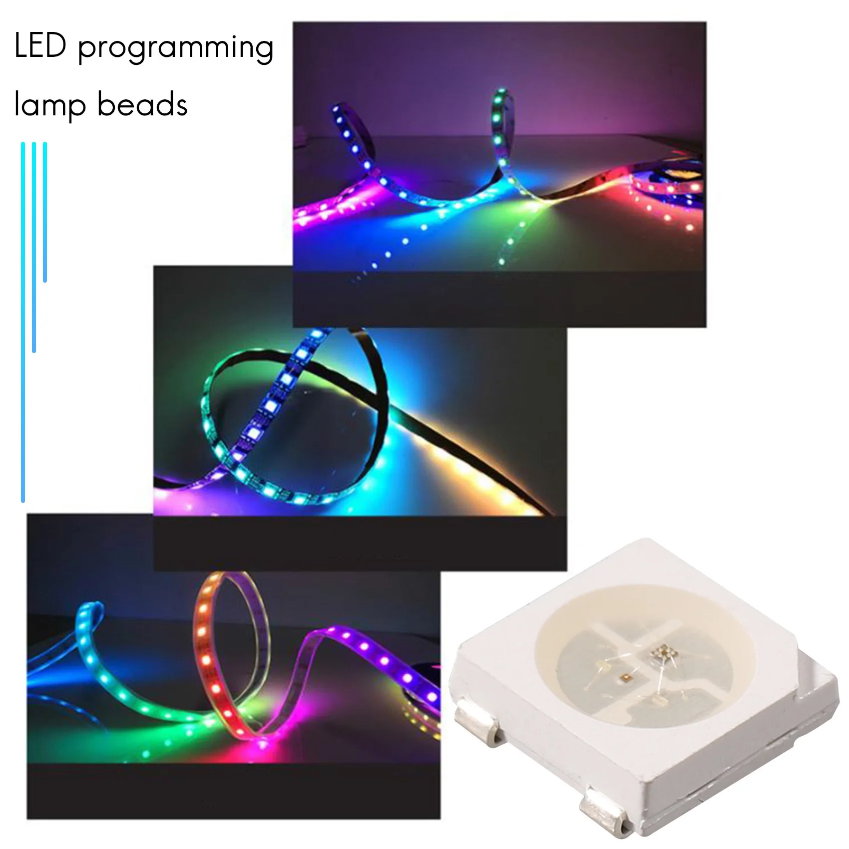 RGB LED 칩, 개별 주소 지정 가능 칩 픽셀, 5050SMD 백색 PCB, WS2812, WS2812B, DC5V, 100 개