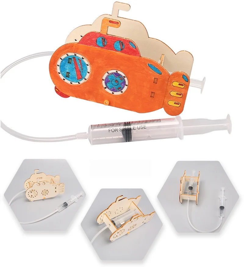DIY Creative Submarine Model Montessori STEM Educational Puzzle Atmospheric Pressure Science Experiment Gift for Kids Children