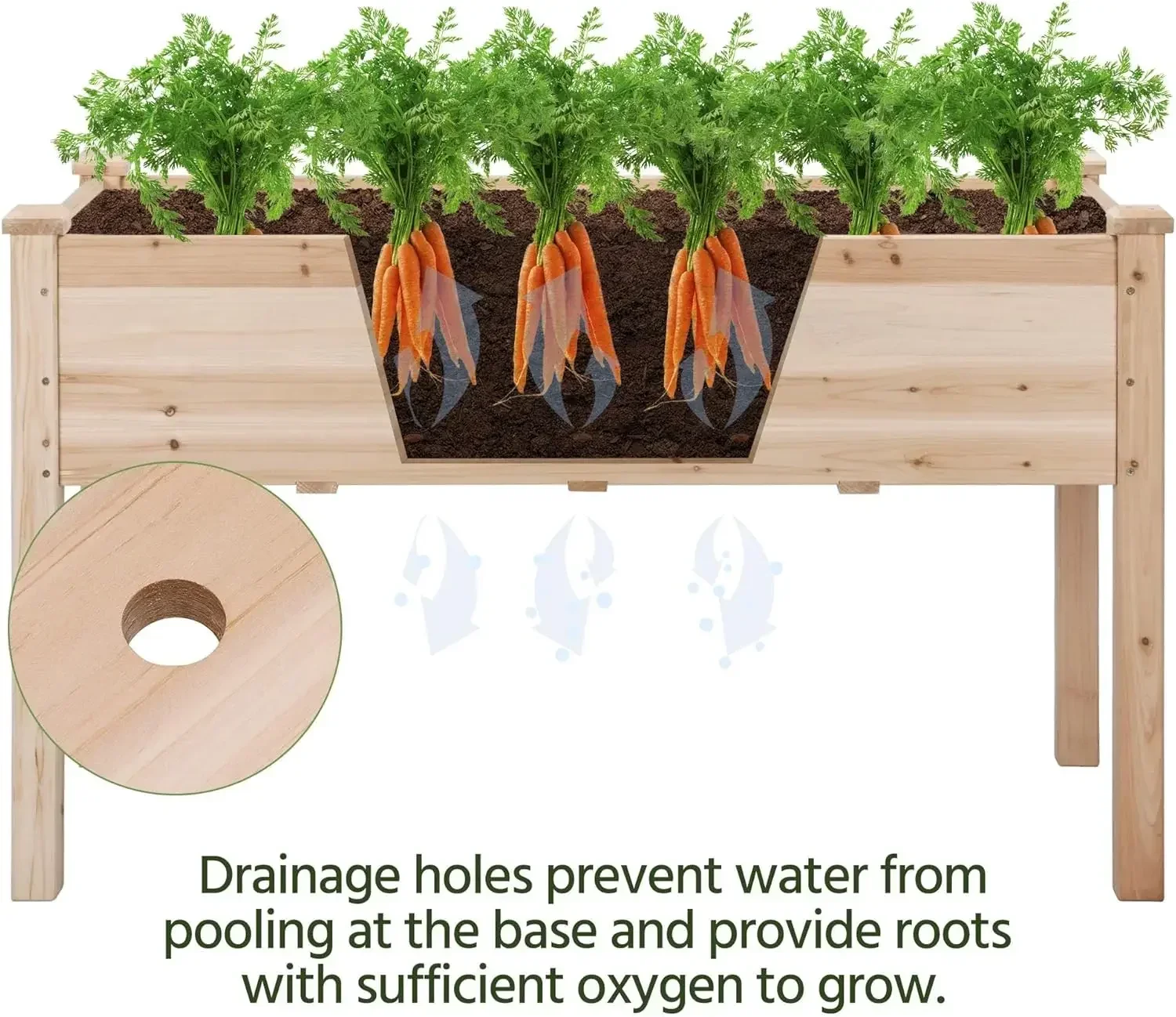 

[Discounted Price!Free Shipping!]2pcs Raised Garden Bed 48x24x30in Elevated Wooden Horticulture Planter Box with Legs Standing G