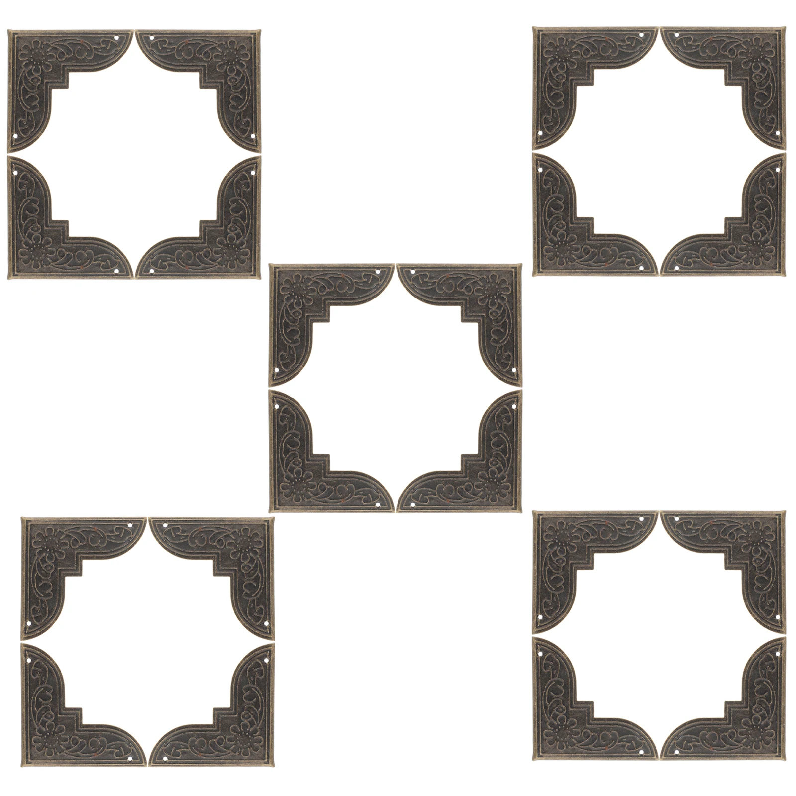 

20 Pcs Metal Corner Protectors Decorative Box Corners Vintage Guards Furniture Edge Protector Wrap Alloy Guard
