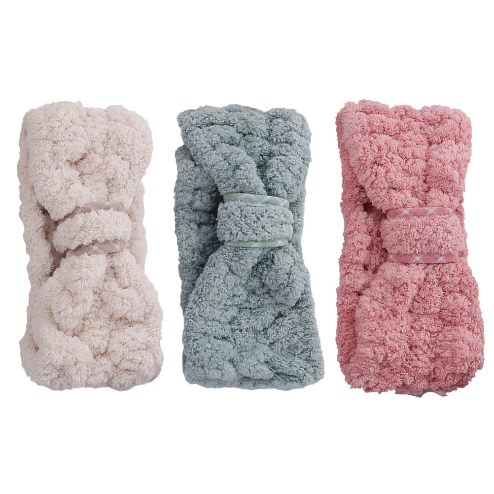 

3Pcs Coral Fleece Women Headbands Stretchy Comfortable Hair Accessory for Sports Shower Makeup Face Washing