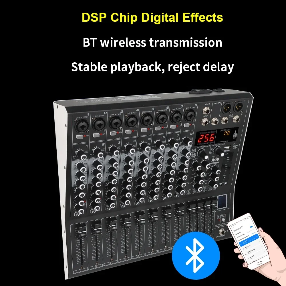DP8 Professional Audio Equipment 8 Channels Sound System 256 DSP Mixer Dj Controller Mixer Console Metal Shell for Stage Shows