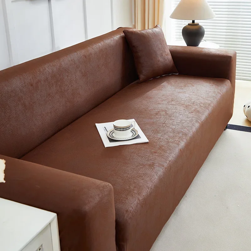 Luxury Micro Waterproof Soft Sofa Cover All-Inclusive Anti-Cat Scratch Seat Cushion Faux Leather Couch Covers for Four Seasons