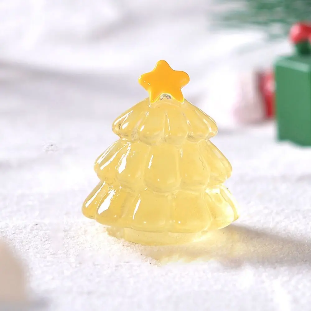 

10 Pcs Snow Landscaping Mini Luminous Tree Glowing Noctilucent Christmas tree Ornament Cartoon Transparent Miniature Statue Home