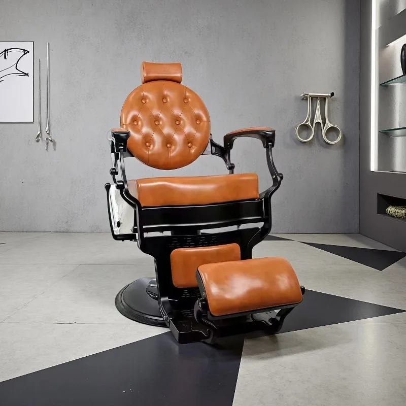 

Beauty Salon Orange Barber Chair Salon Furniture For Hair Salon Chair Cadeira De Barbeiro Masculino Commercial Furniture