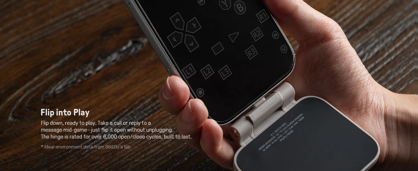 8BitDo Gaming Gamepad FlipPad USB-C Flip-Style Mobile Game Controller für iPhone Android Vertikaler Mobiler Controller – Detail 4