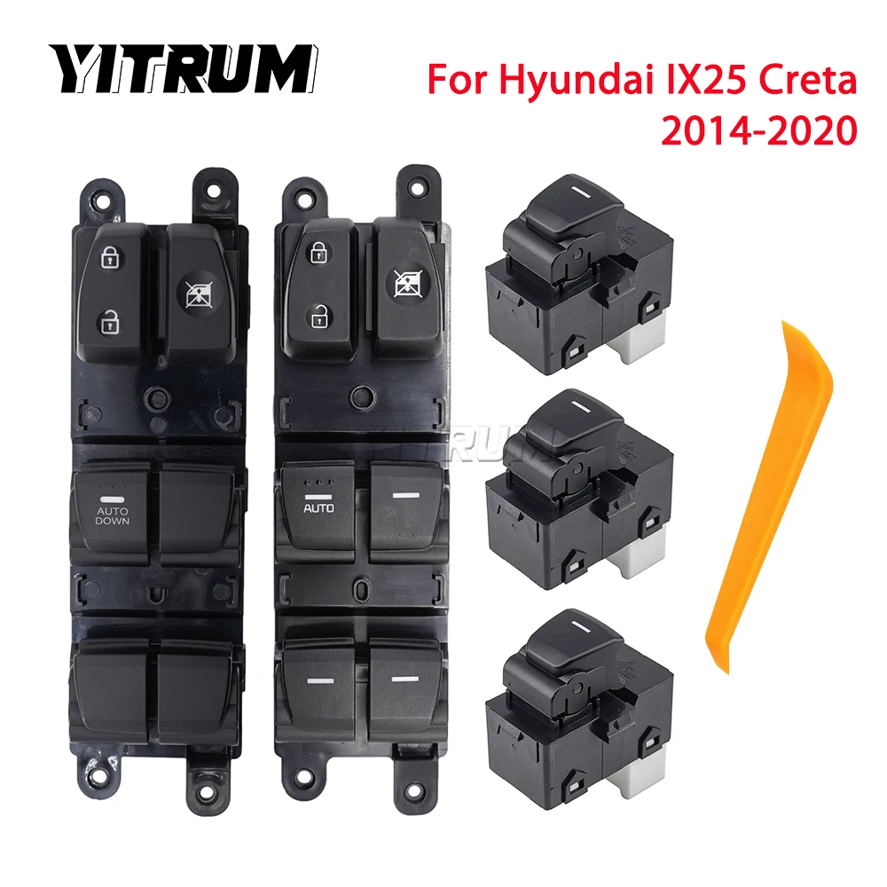 

YITRUM 93580-C9000 93570-C9100 93570-C9200 93570-C91004X 93570-C92004X LHD Power Window Switch For Hyundai IX25 Creta 2014-2020