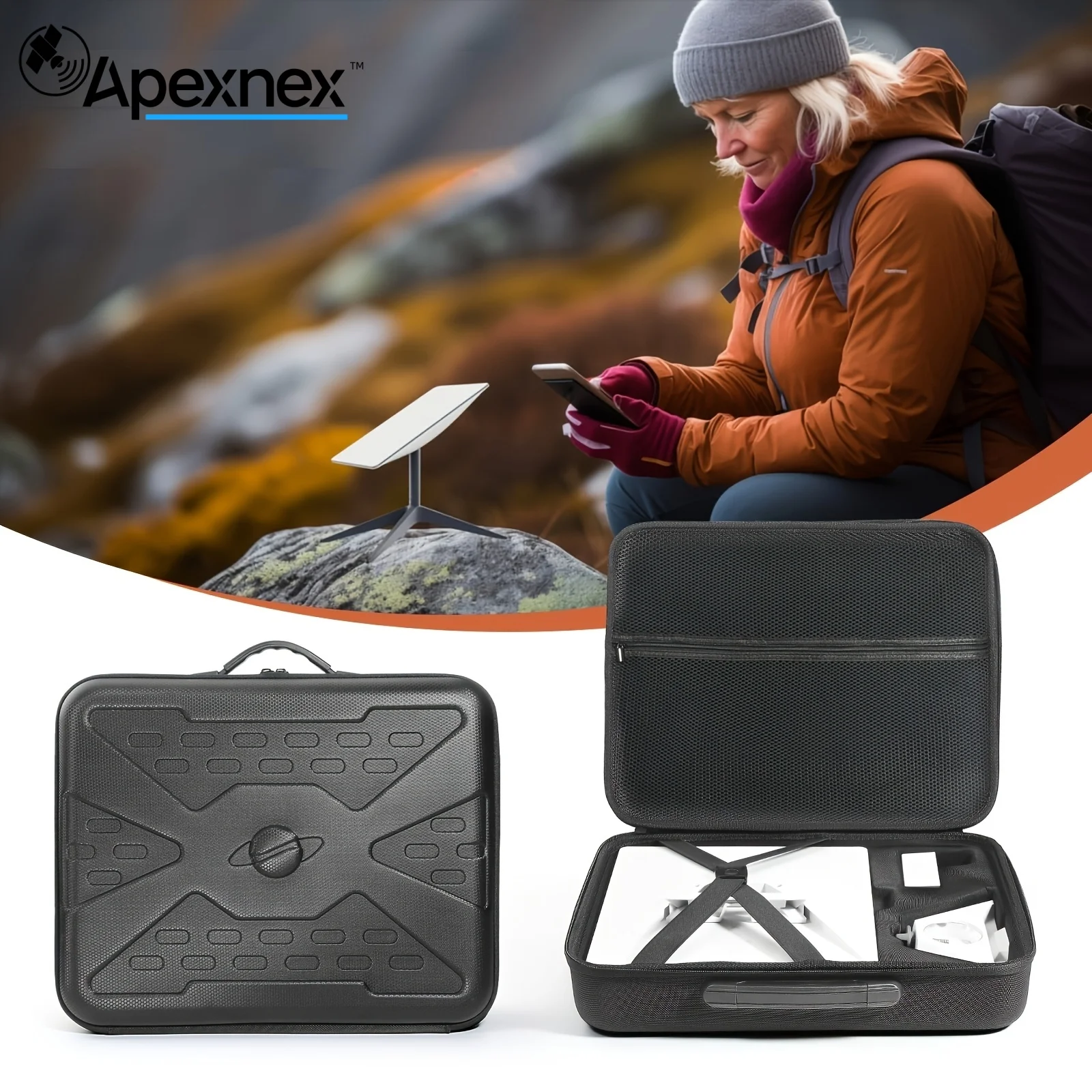 

Прочный жесткий дорожный футляр для Starlink Mini — портативный дизайн с подставкой и защитой аксессуаров для легкой транспортировки.