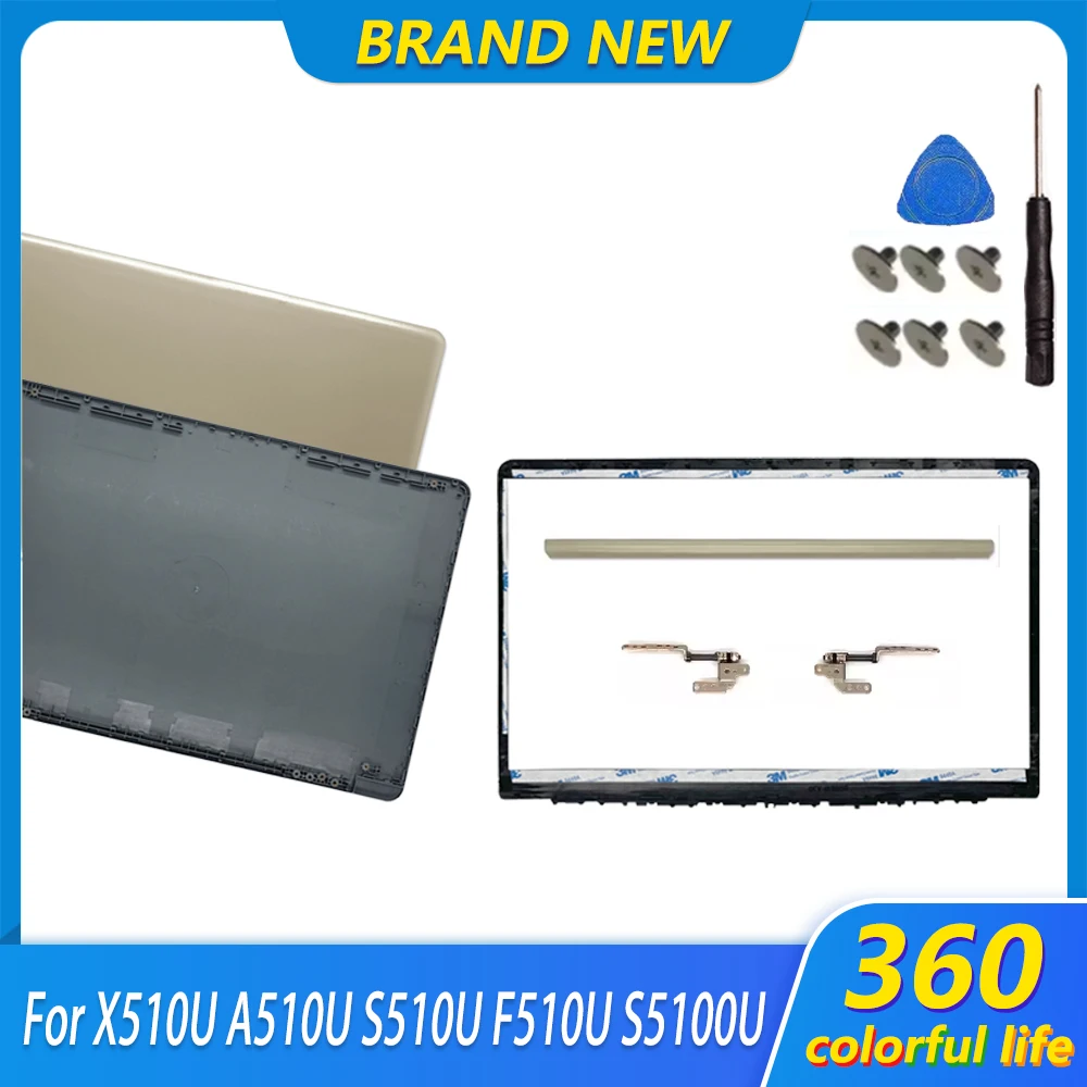 

New Cover For X510U A510U S510U F510U S5100U Laptop LCD Screen Top Cover Front Bezel Hinges Hingecover Rear Lid Noteboo Case