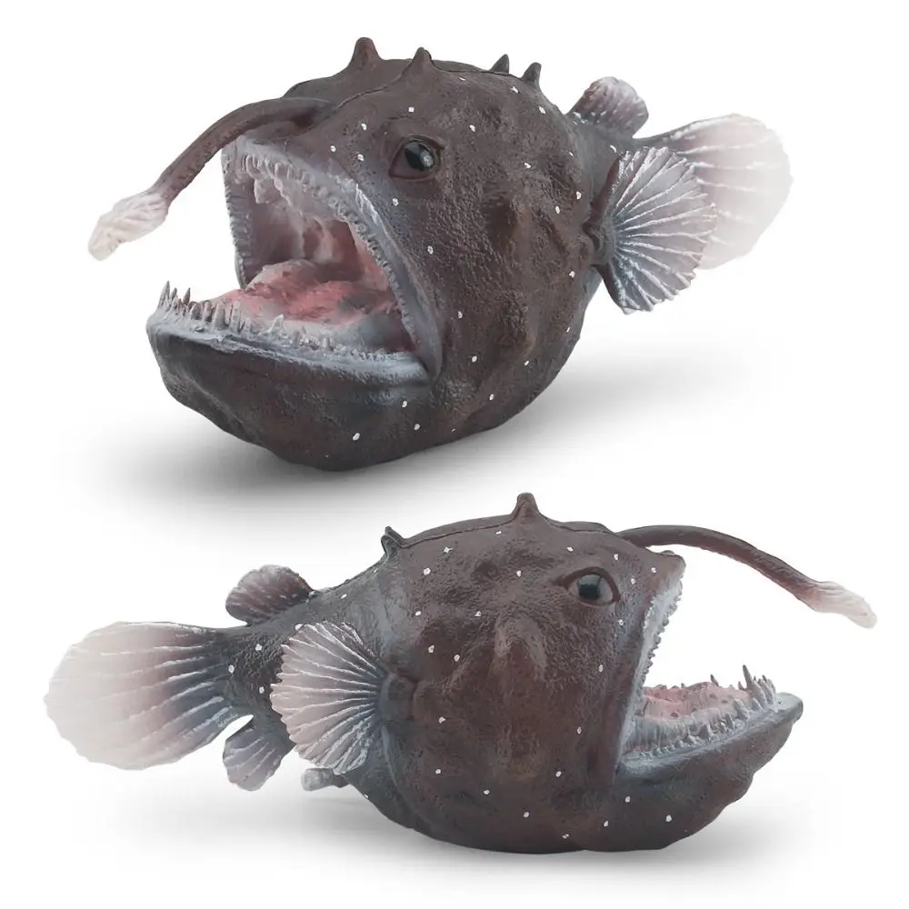 Simulation Ocean Animal Mini Angler Fish Figure Educational PVC Simulation Ocean Animal Model Mini Portable Marine Animal Models