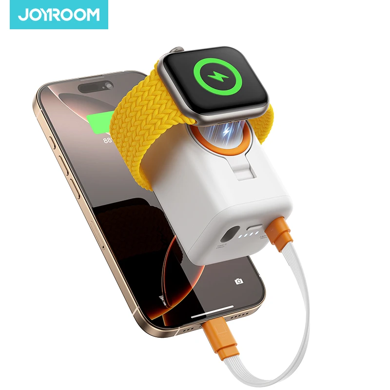 

Joyroom 5000mAh Power Bank with Built-in Charging Cable 20W PD Fast Charging Wireless Charger for Apple Watch JR-W13