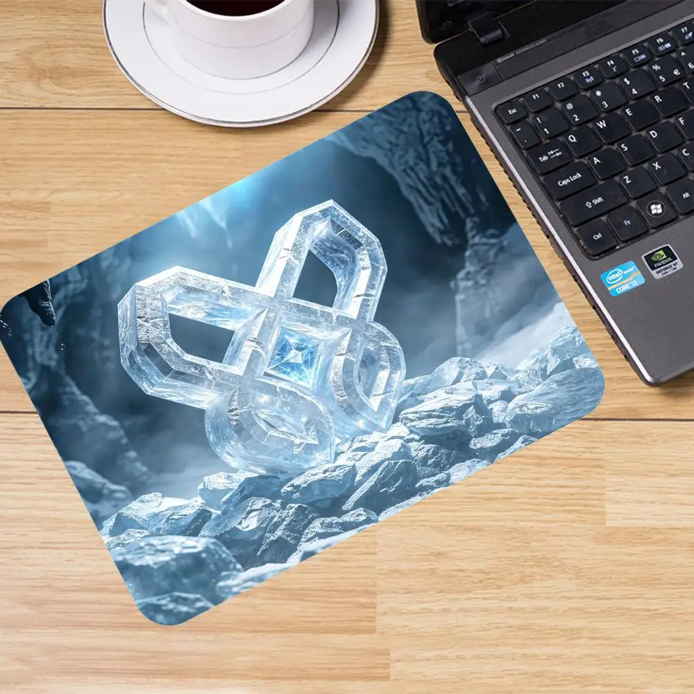 Mouse Pads Table Mat Ice Crystal Magic Knot Frozen Cave Art Large Size Non Slip Game Card Pad For Laptop Bedroom