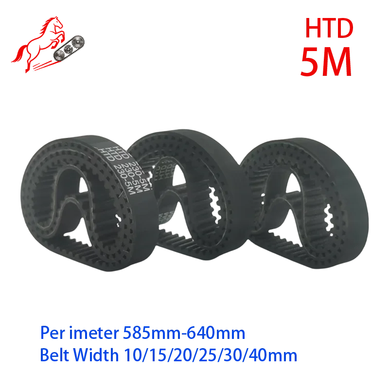 

5M HTD High-Quality Rubber Timing Belt Perimeter 585mm--640mm Belt Width10mm/15mm/20mm/25mm/30mm/40mm