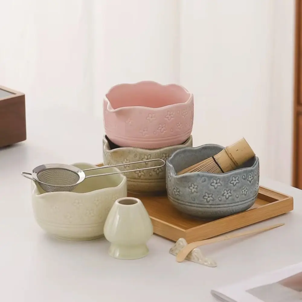 

6 PCS Strainer Mesh Matcha Bowl Set Tea Scoop Matcha Blender Bamboo Matcha Whisk Ceramic Traditional Matcha Set