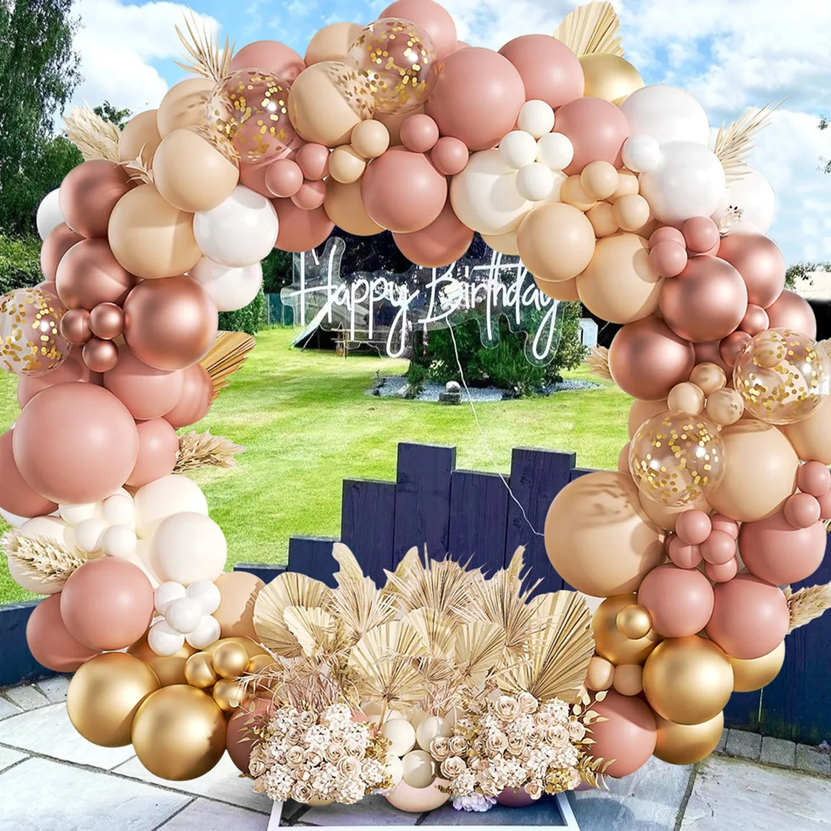 Retro Pink Pastel Macaron Rose Gold Balloons Garland Arch Kit Wedding Birthday Party Decoration Girls Baby Shower Ballon Chain