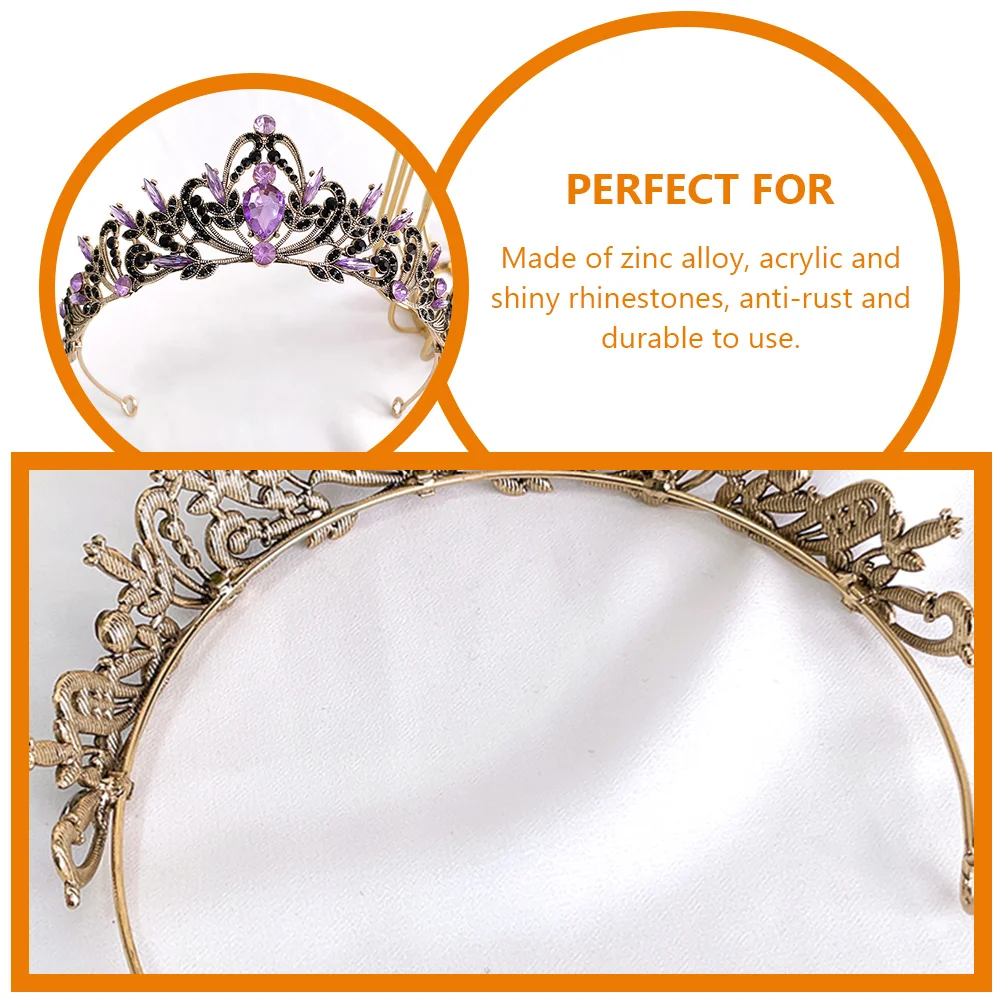 

1Pc Leaf Crown Hair Accessory Rhinestones Headb Wedding Birthday Bridal Tiaras Black Crystal Photoshoots Proms Accessories