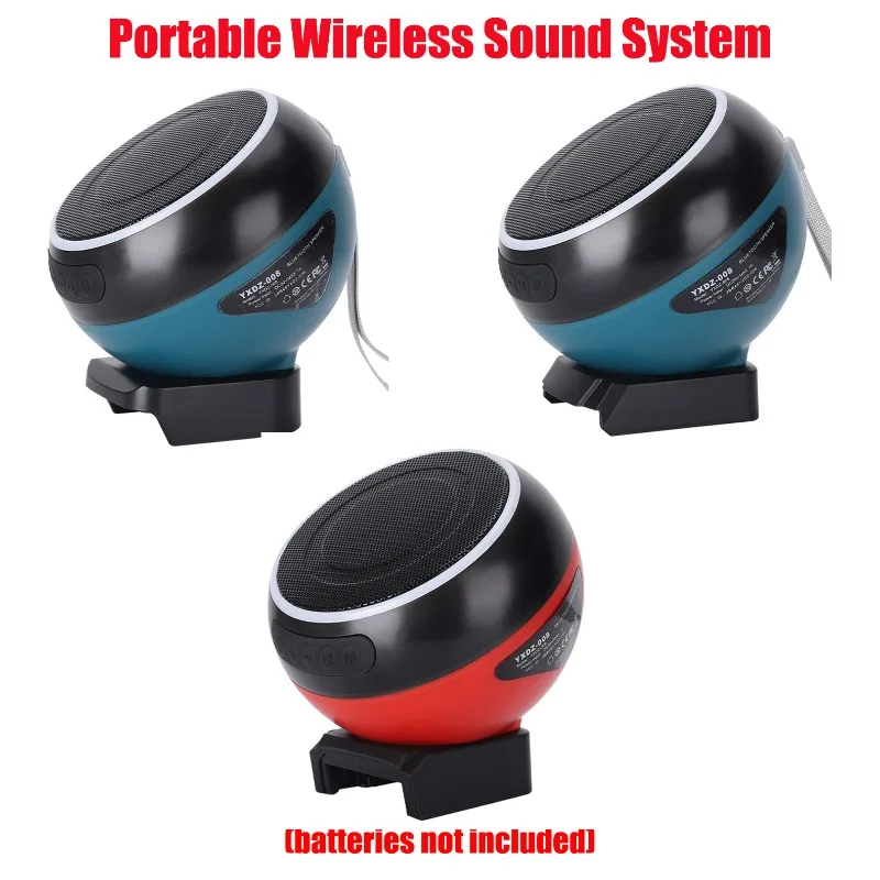 Portable Wireless Sound System Support Bluetooth 5.3 High-quality Sound Compatible for Makita/Milwaukee/Bosch 18–20 V Batteries