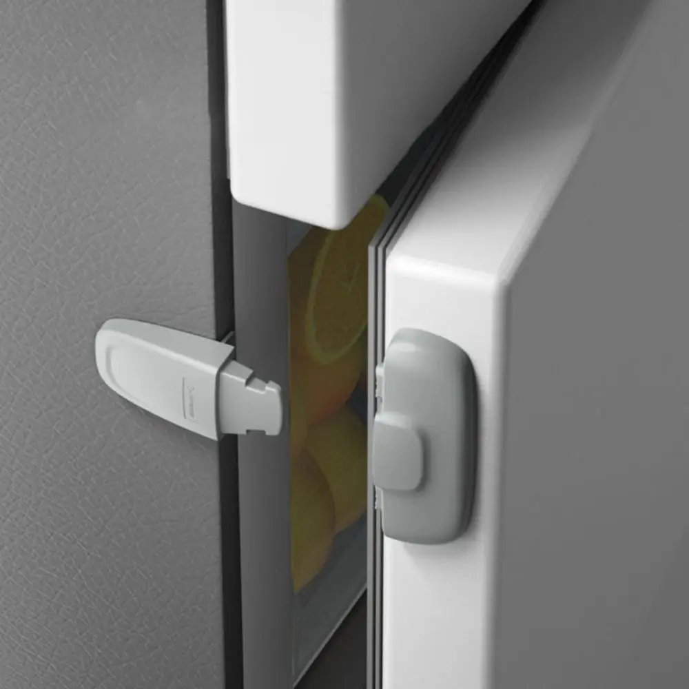 Double Buckle Fridge Lock Pinching Protection Door Lock Catch Refrigerator Lock Kids Protect Accident Prevention Baby Proof Lock