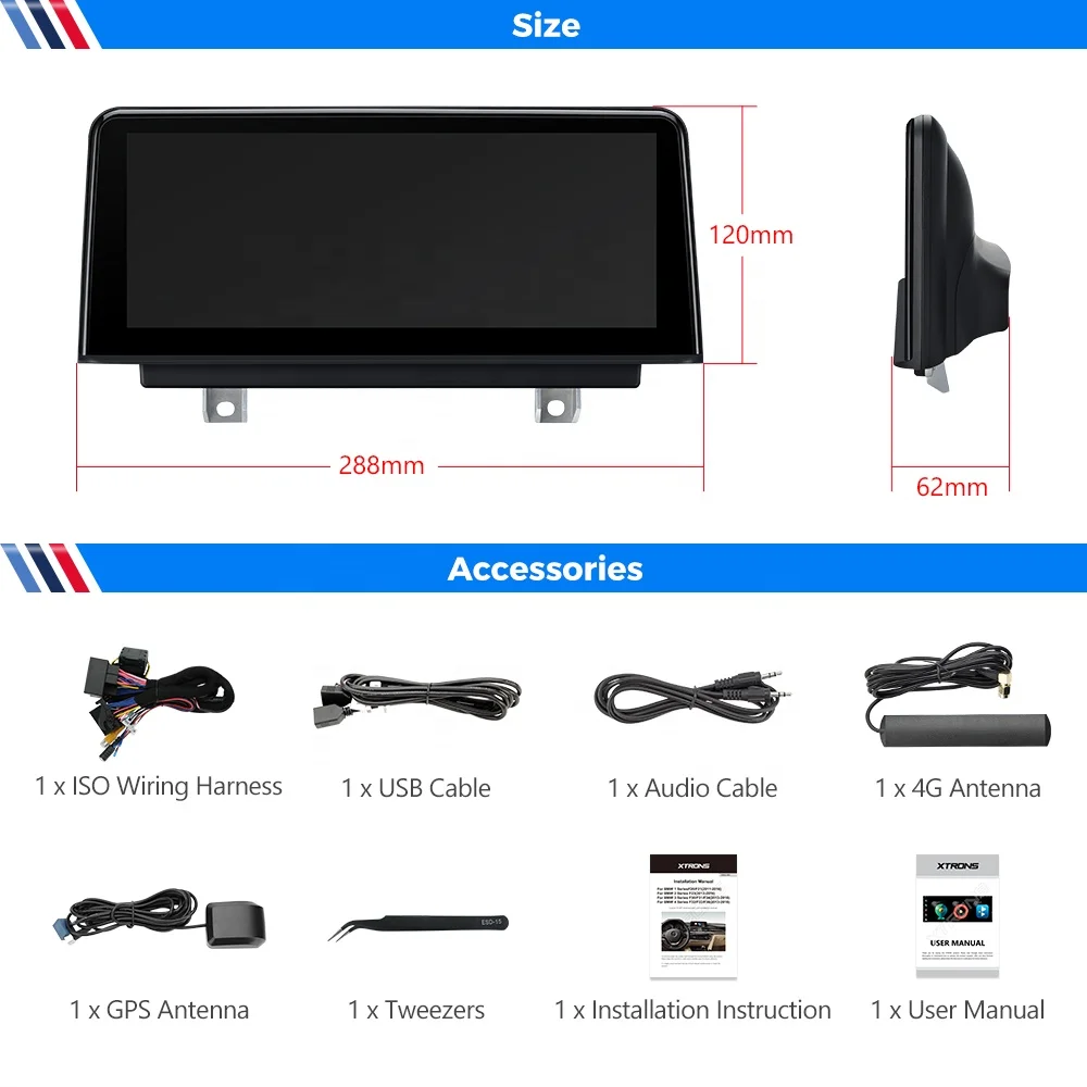 XTRONS 10.25 بوصة Android 12 Wireless Carplay Android Auto Estereo لشاشة أندرويد BM 3/4 Series M3/M4 NBT #6