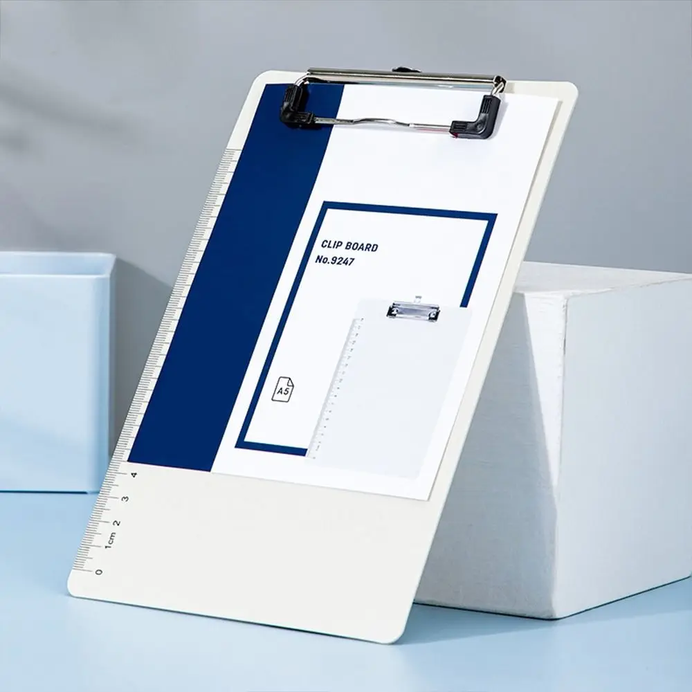 

A4/A5 File Folder Clipboard With Scale Letter Size Writing Splint Metal Clip Plastic Paper Organizer for Students