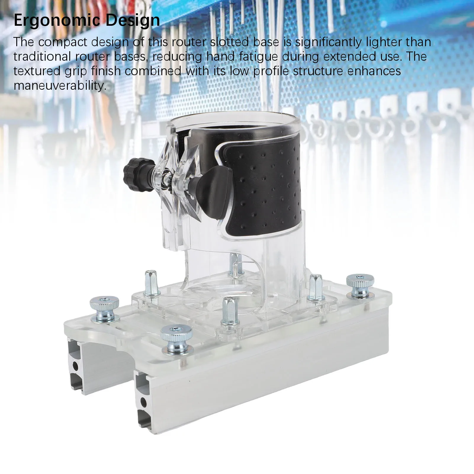 Router Slotting Bracket Woodworking Router Base Transparent 65mm ID Router Slotting Bracket for Woodworking Projects