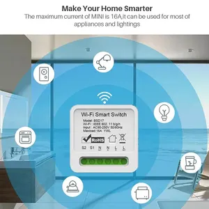 Smart wireless control light switch, DIY circuit breaker switch, Wi-Fi, supports Alexa, Google Home, Ewelink, 2 Way, 16th 10 Main Sales Intelligent Remote Control - №5