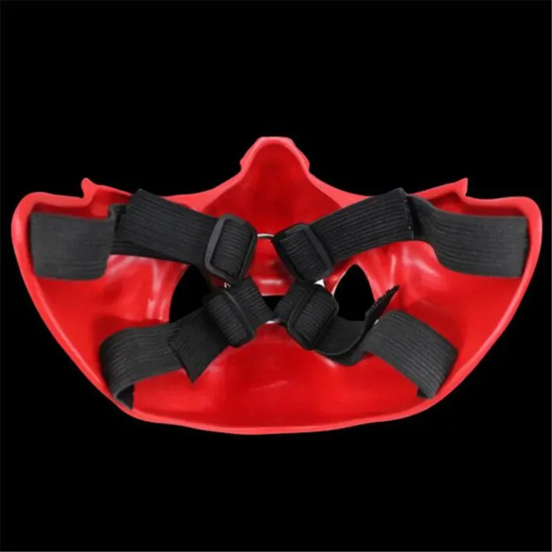 Topeng Setengah Wajah Oni Samurai, Topeng Karakter Hantu Jepang, Topeng Unik untuk Pesta Halloween, Kostum Cosplay Keren ir;l5