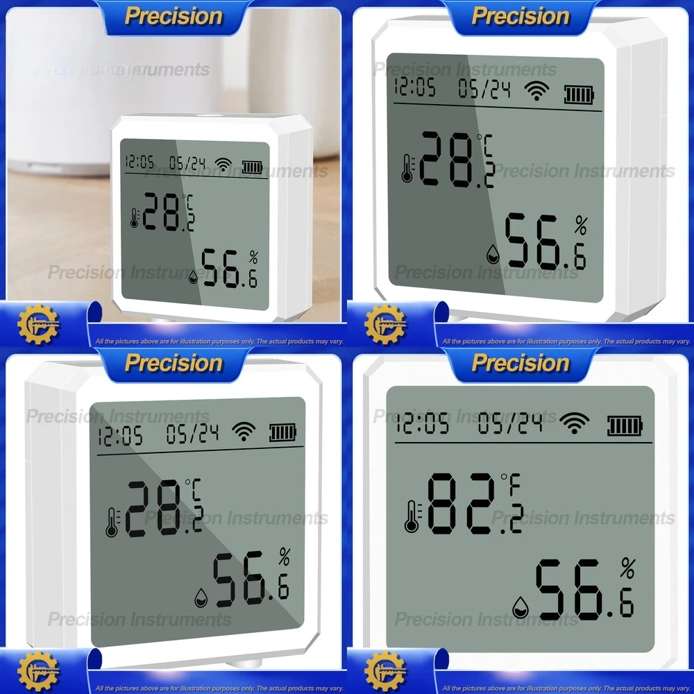 

Цифровой гигрометр Wi-Fi 2026, датчик температуры и влажности, детектор мониторинга умного дома для контроля климата в помещении