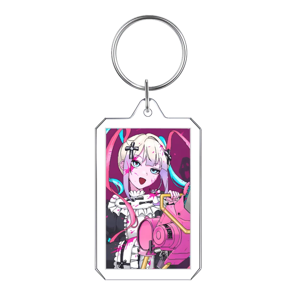 NEEDY GIRL OVERDOSE Acrylic Double Sided Keychain Cartoon Anime Bag Pendant KAnge Rain Transparent Interlayer Creative Gifts