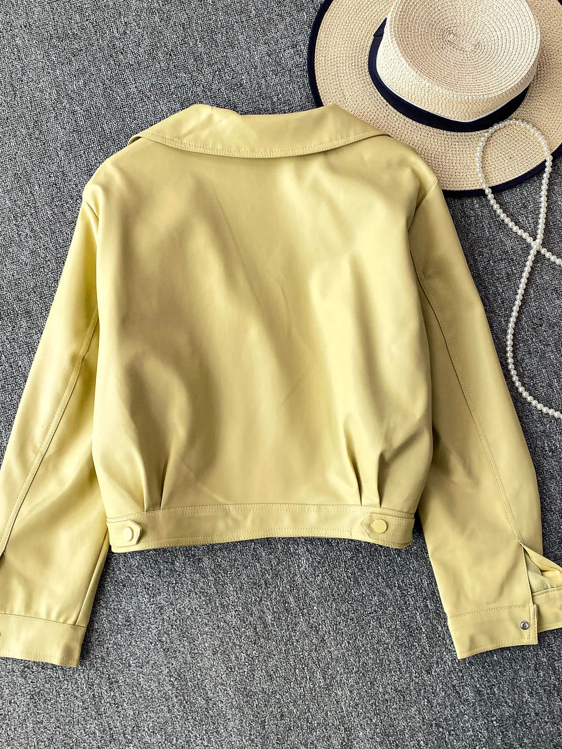 Sli ort PU Pelle Jaet Cappotto da motociclista Bla da donna Dimagrante Colletto ribaltabile Jaet Capispalla Trendy Pendolarismo Sle Autunno Wi...