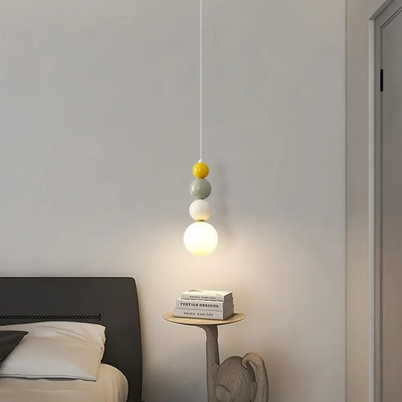 Small Modern Simple Cream Style Chandelier for Bedroom Bedside Living Room Sofa Background Wall Bar Designer Lighting
