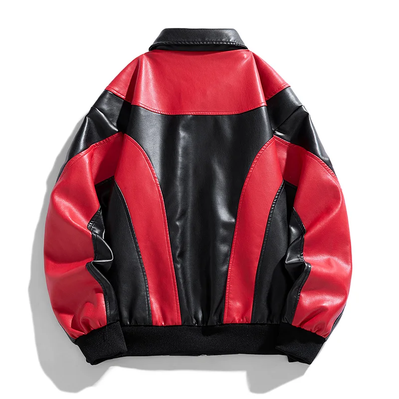 Chaqueta de cuero PU para hombre, abrigos de motorista delgados Vintage, chaquetas de motocicleta, abrigo informal, ropa de calle, Top de Hip Hop, Otoño e Invierno