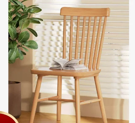 

Стул из массива дерева в стиле Виндзор, обеденный стул, современный повседневный стул со спинкой, простой дизайн