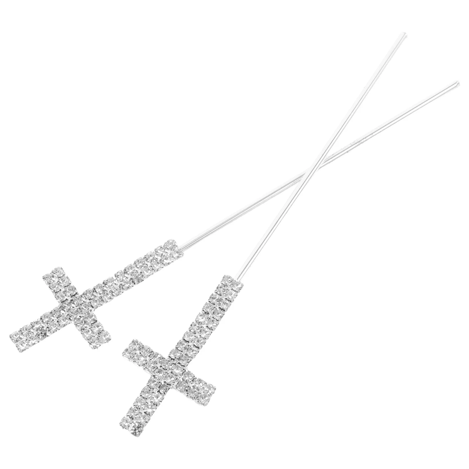 

2Pcs Rhinestone Topper Decoration Wedding Party Cupcake Picks Creative Design Rhinestone Cake Topper Cake Decorations