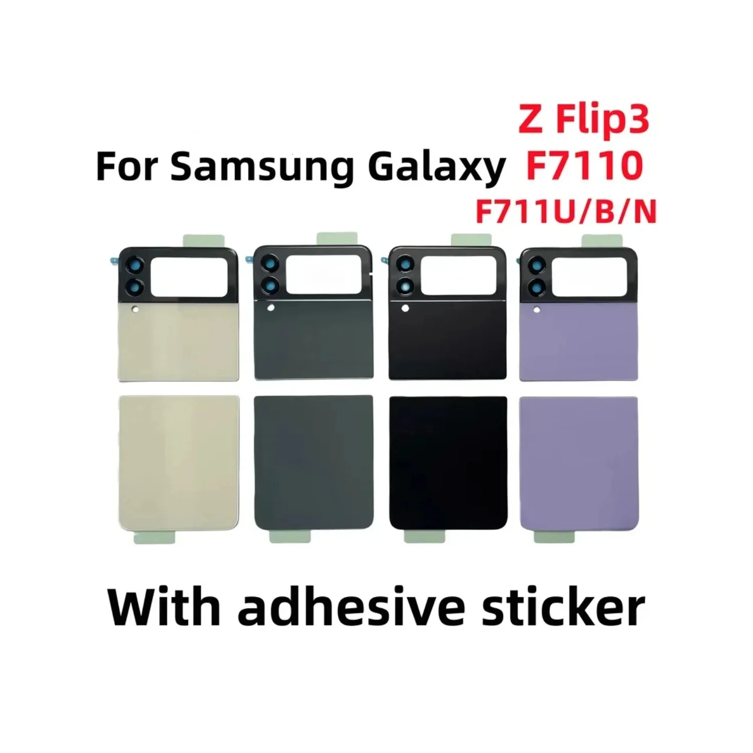 

Замена стекла задней крышки для Samsung Galaxy Z flip3 f7110 f711u f711b f711n, крышка аккумулятора, задняя крышка корпуса, задняя крышка
