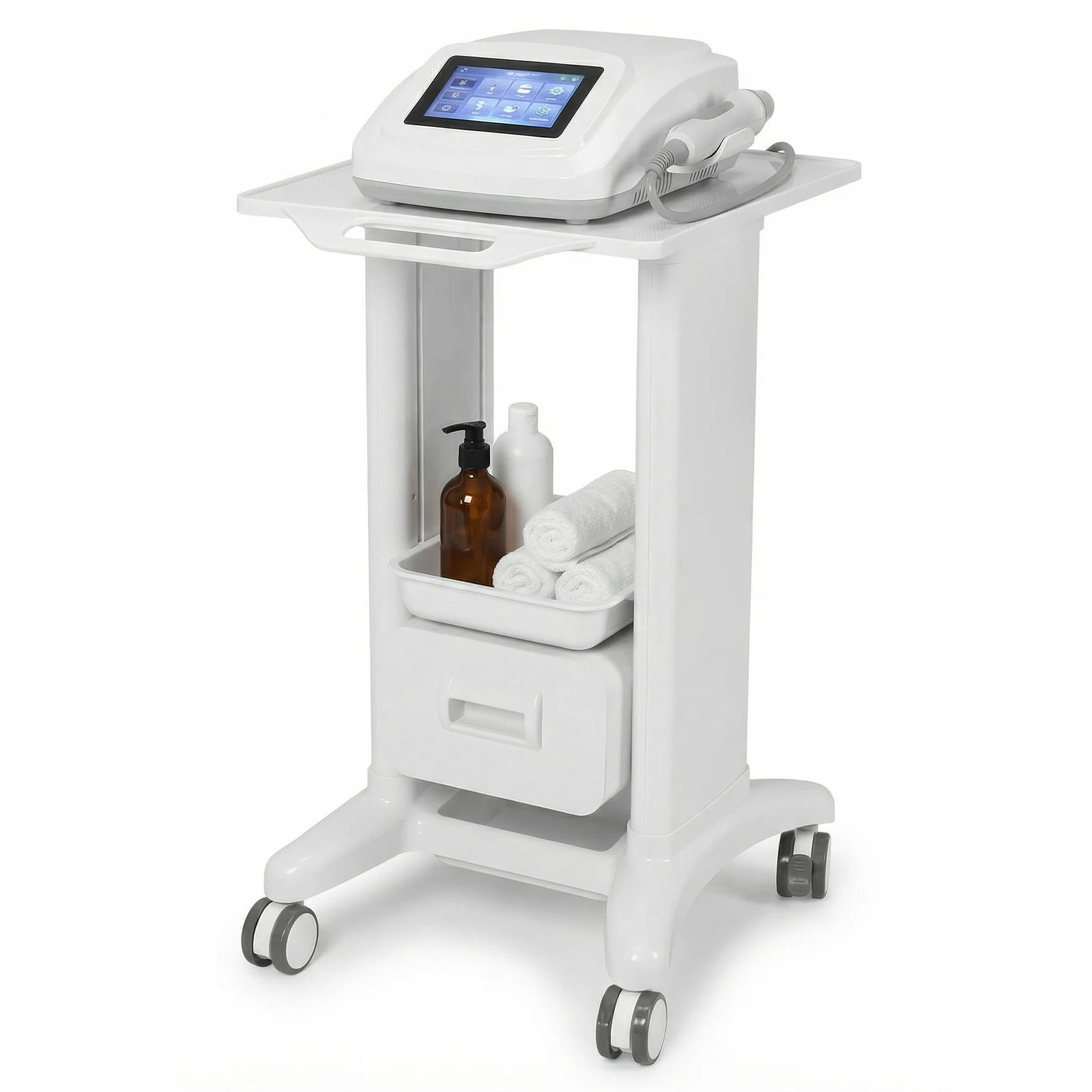 

Professional Mobile Medical Trolley with Wheels & Drawers Medical Lab Tools Organizer Load UP To 130Lbs for Home Bedroom Salon