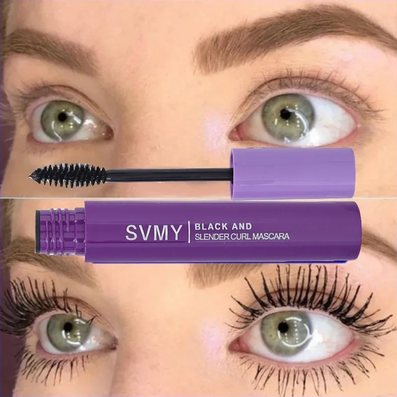 Black Silk Fiber Mascara Waterproof Long Lasting Extension Eyelashes Lengthening Curling Mascara Natural Eyelash Makeup Cosmetic