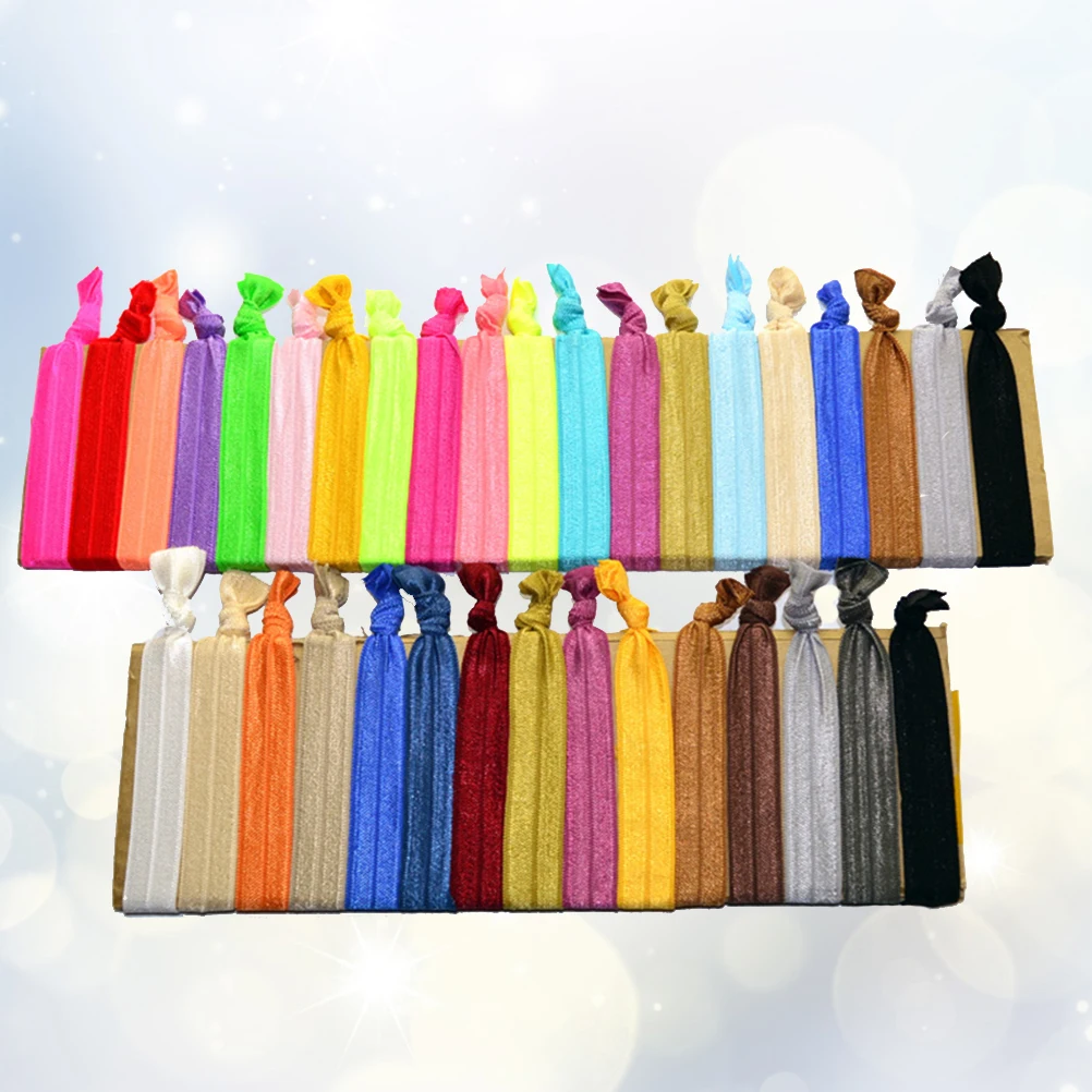 

100pcs Solid Color Stretch Knot Hair Ties Elastic Ponytail Holders Women Hair Accessories Daily Wear Easy Match Stylish