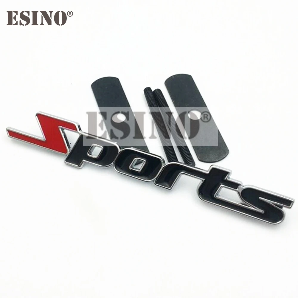 Car Styling Universal Sports 3D Metal Chrome Zinc Alloy Emblem Car Grill Body Trunk Fender Badge Sticker Decal Auto Accessory