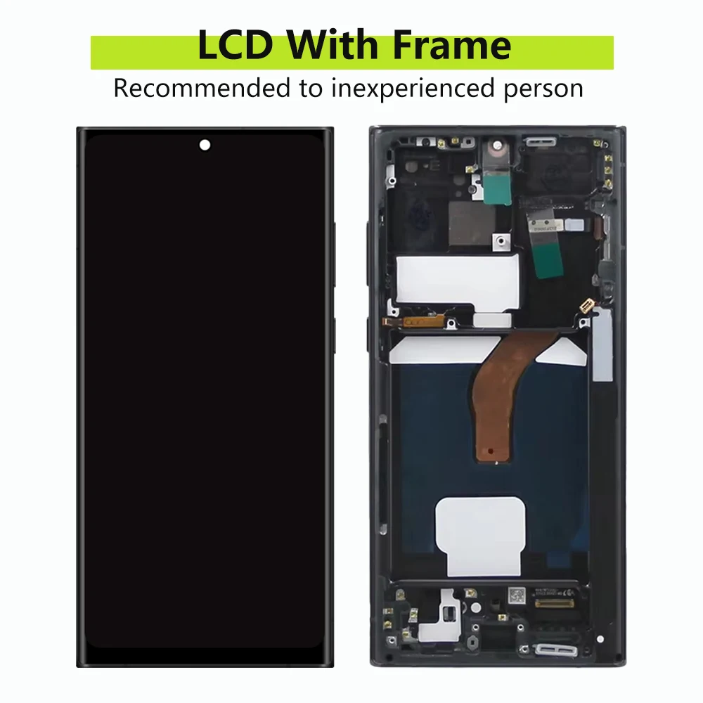 S22 Ultra AMOLED Display LCD Schermo Per Samsung Galaxy S22 Ultra S908B S908E Display LCD con Touch Screen Digitizer 6.67 "LCD