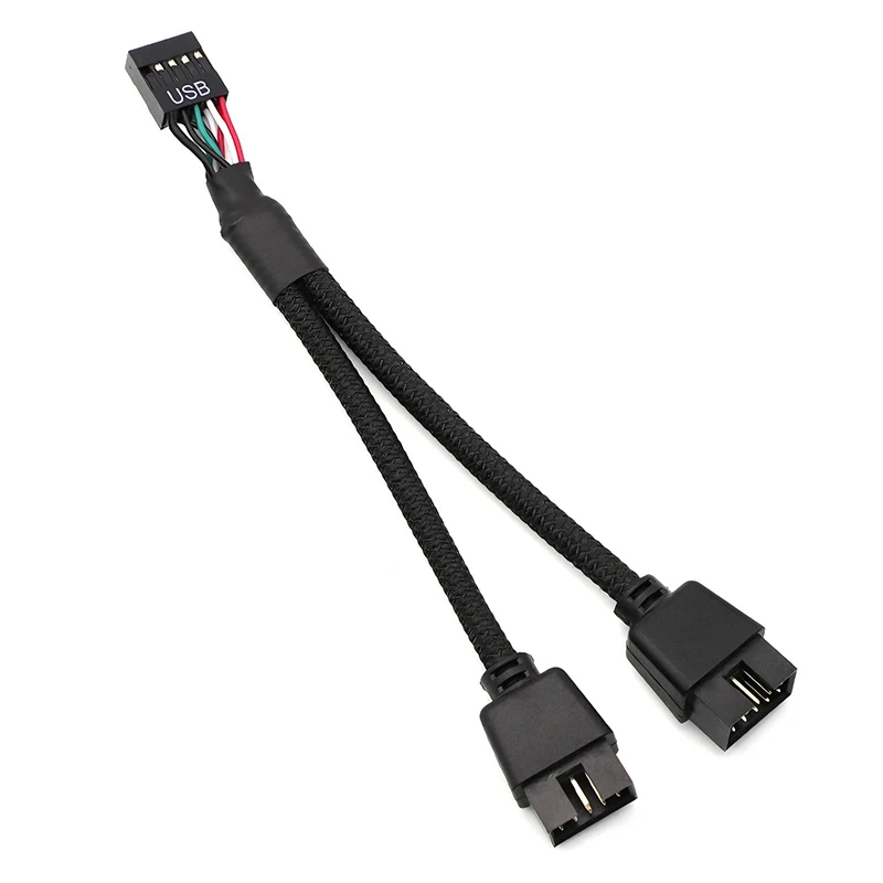 15cm 9-Pin Motherboard USB 2.0 9pin Header 1 to 2 Extension Hub Splitter Adapter Converter Female to Dual Male Y Splitter Cable