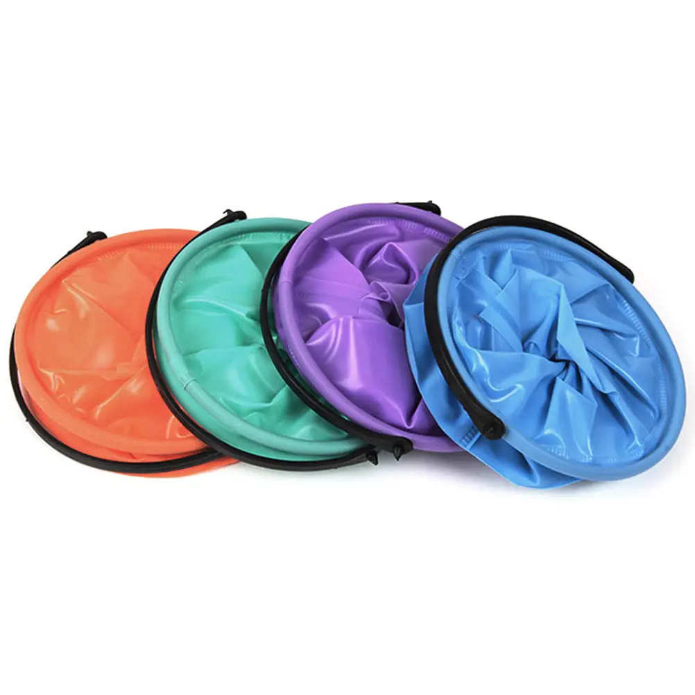 

4pcs Brush Basin Durable Rubber Portable Camping Travel Foldable Tool Bucket Cleaning Art Class Home Use Washable