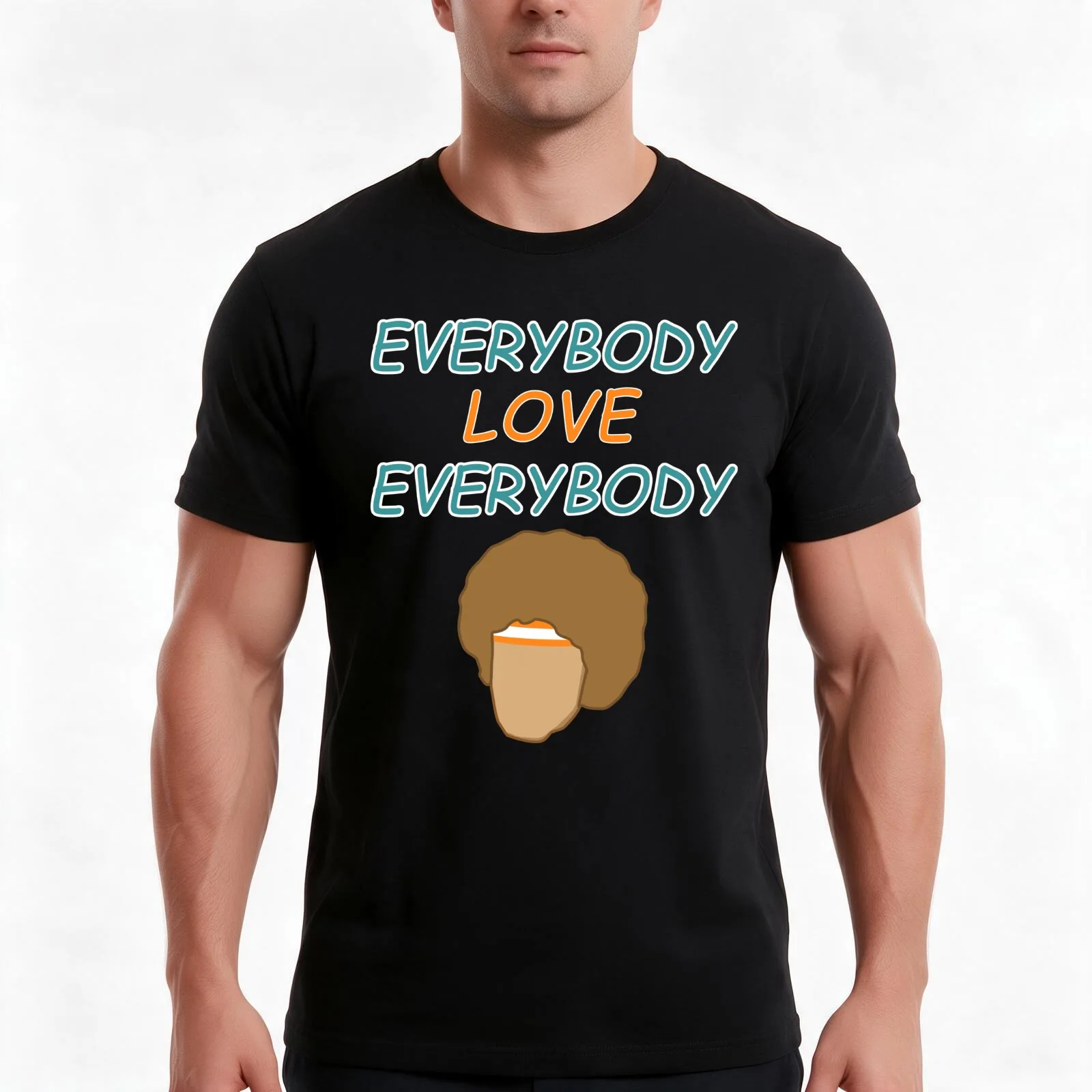 Everybody Love Everybody T-Shirt, Summer Casual Cotton Tee, Oversized Streetwear Tops, Vintage Graphic Print, Unisex Men Women