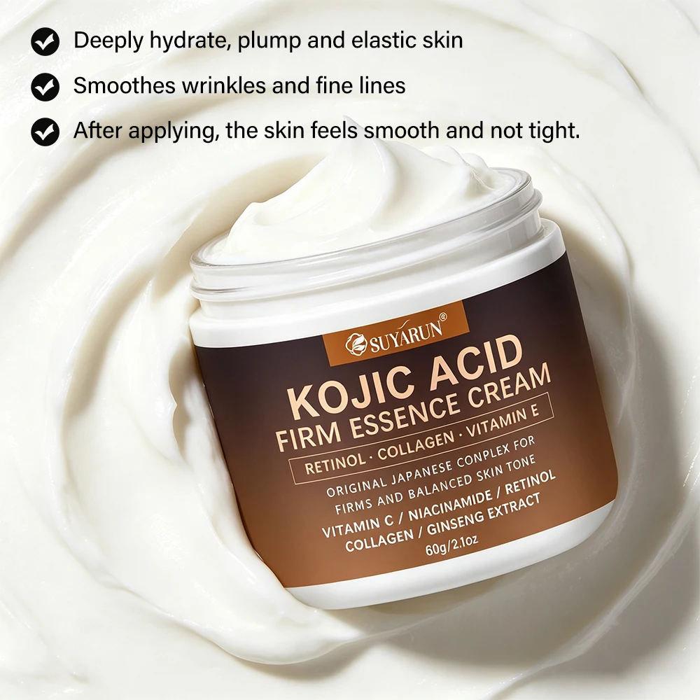 SUYARUN Kojic Acid Whitening Cream - Anti-Aging Moisturizing Brightening Face Cream for Day and Night.