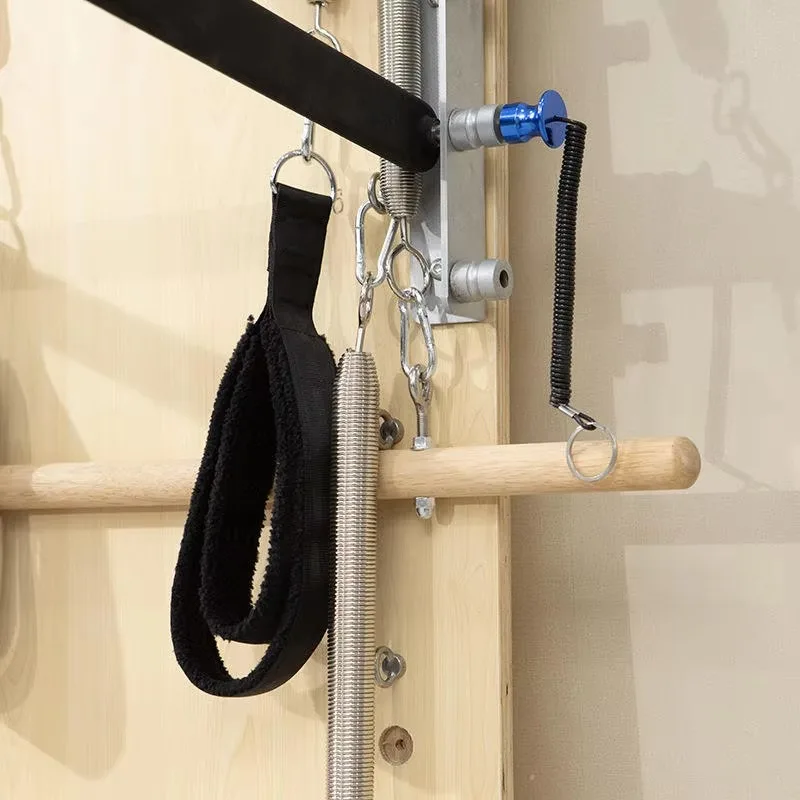 YTYIN Wooden Pilates Equipment Springboard And Push Through Bar Spring Board