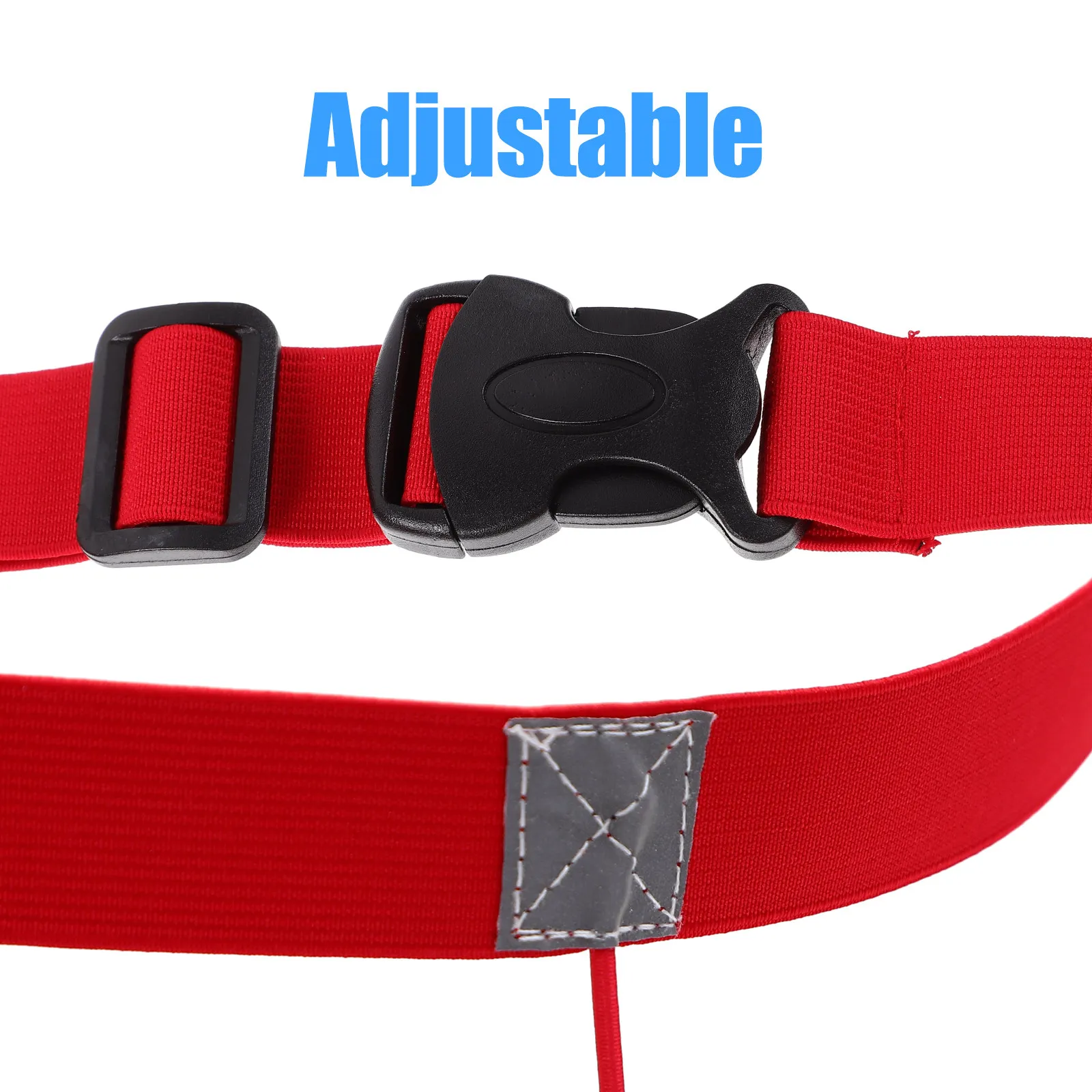 2Pcs Reflective Race Belt Adjustable Flexible Lightweight Safety Band for Running Race Numbers Red Pink