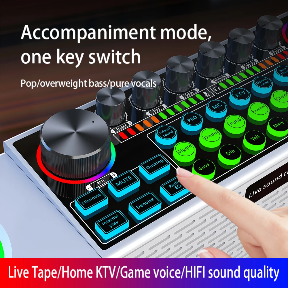 Imagem -03 - Live Live Live Sound Card Audio Mixer Conjunto Integrado para Live Streaming Gravação Karaoke Cantar Transmissão Wireless Speaker Sy6