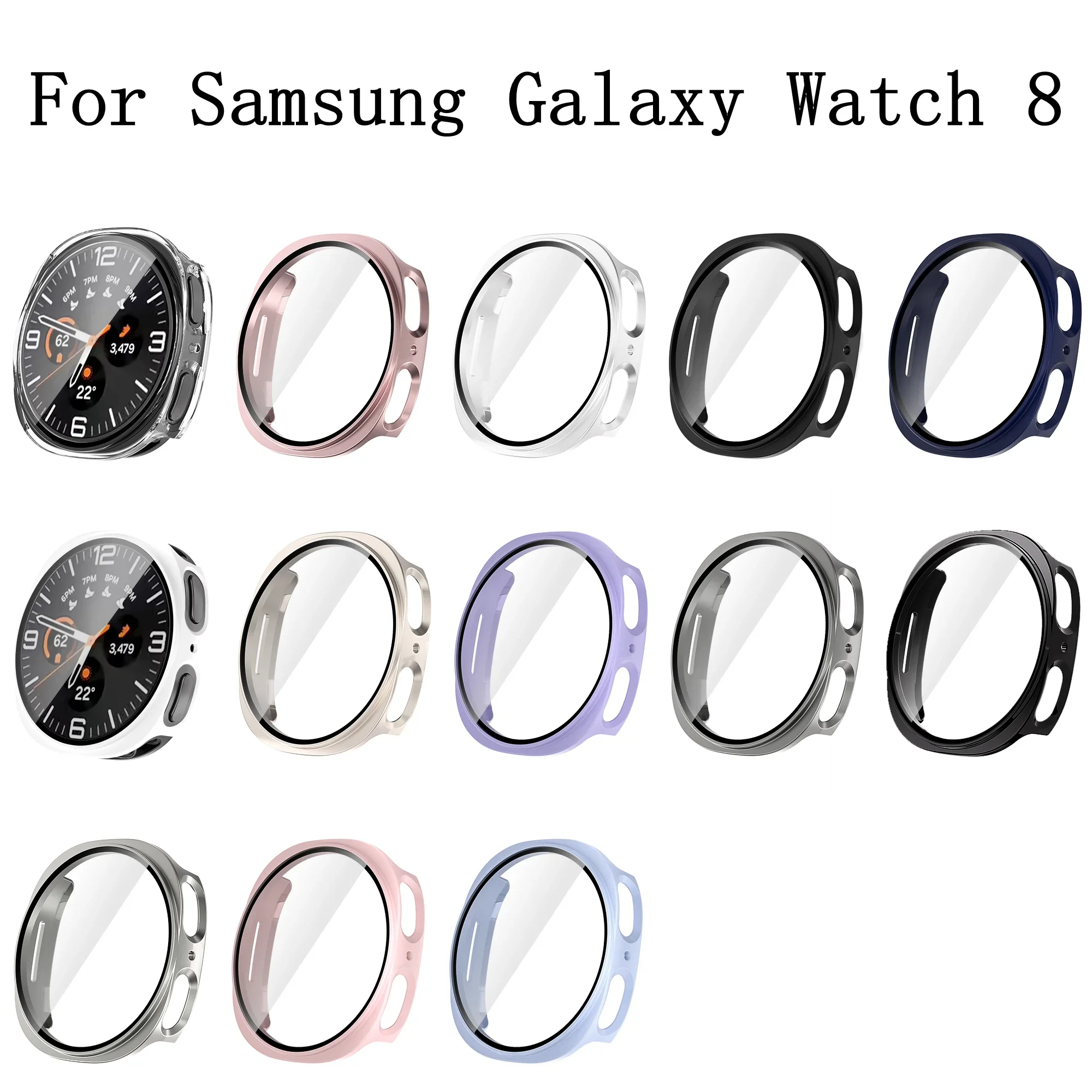 

Hard PC Screen Protector Case for Samsung Galaxy Watch 8,9H Tempered Glass with Ultra Thin Hard Protective Cover for Watch 8