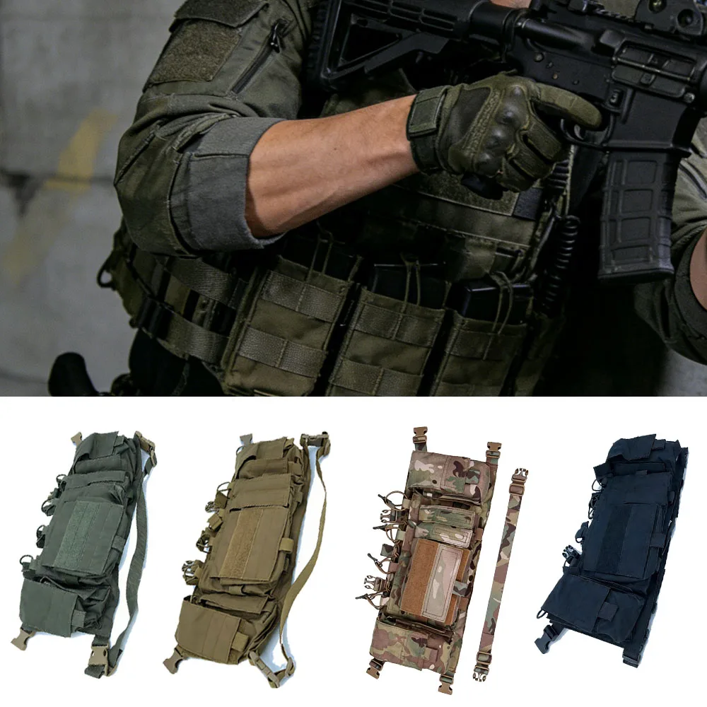 

Tactical Vest Chest Rig Bag Adjustable Waterproof Nylon Chest Pack with Multi-Pockets, X Suspension Lightweight for Hunting